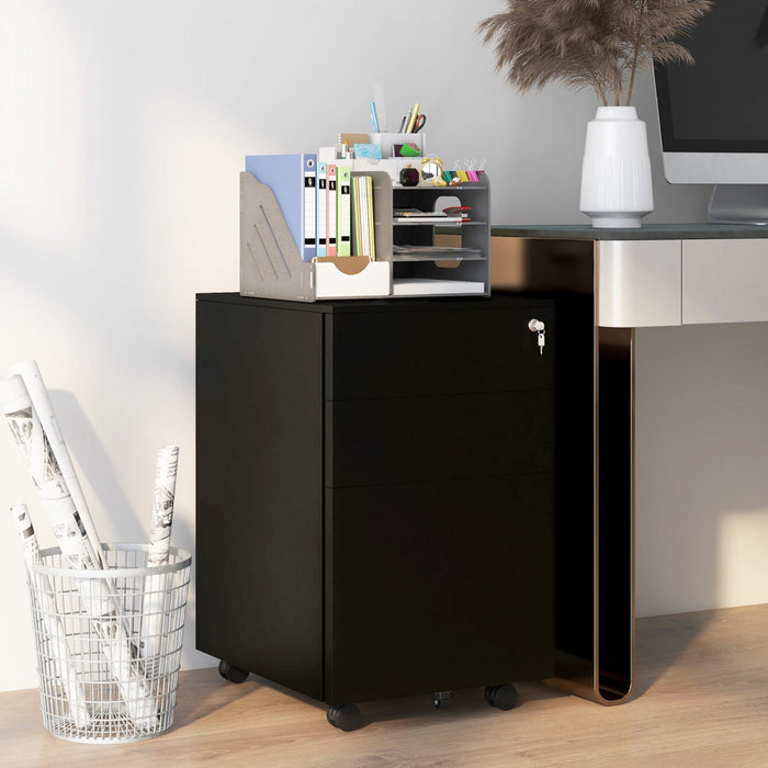 Vinsetto 3-drawer Vertical Filing Cabinet For Letter A4 Legal Size