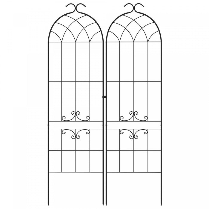 Outsunny 2 Pcs Garden Trellis For Climbing Plants, Outdoor Metal Trellis