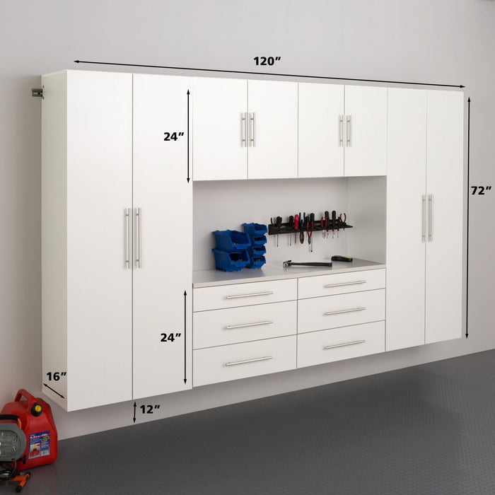 Hangups 120-inch 6-piece Garage Storage Cabinet Set I - White 