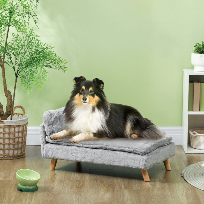 Pawhut Dog Sofa, Dog Couch With Pillow, Pet Beds For Medium Dogs With Removable And Washable Cover, 