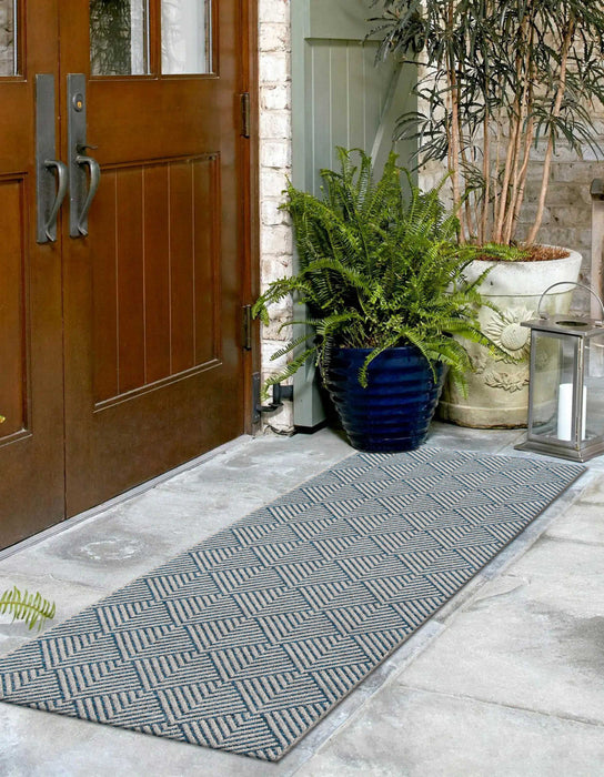 Laura Contemporary 2'0\" x 6'0\" Runner Rug in Blue Indoor Area Rug 