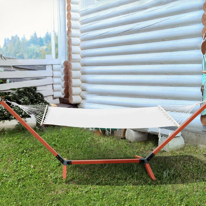 Outsunny 130\" X 47\" Hammock With Stand, Outdoor Hammock Camping Bed, Freestanding Lounge Chair With 