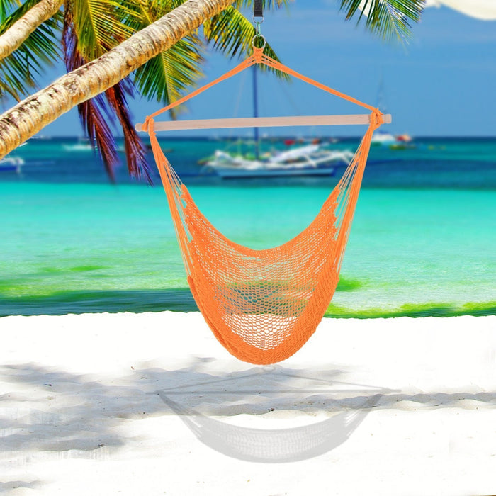 Outsunny Portable Hammock Chair, Hanging Woven Hammock Swing Chair Sleeping Bed For Outdoor Garden Y