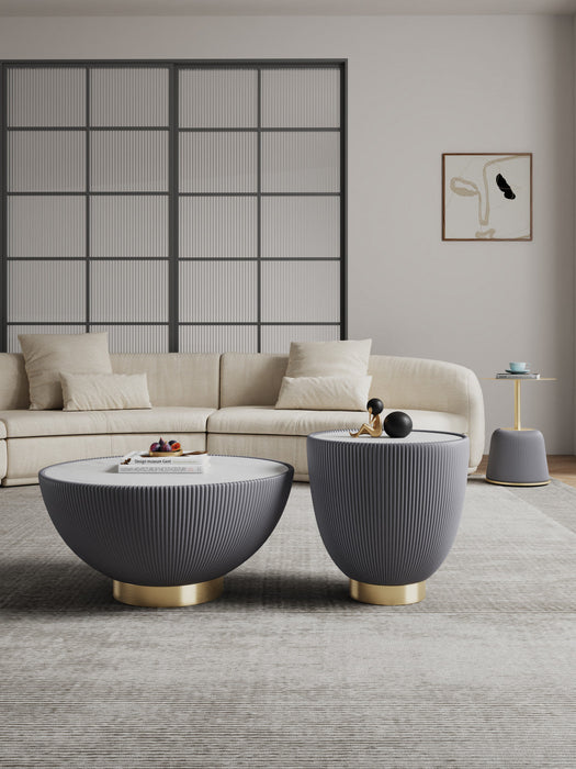 Anderson Modern 3-Piece Coffee Table & End Table Set in Gray 