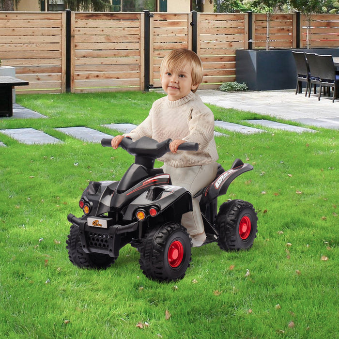 Qaba 6v Kids Atv Quad, 4 Wheeler Battery Powered Ride-On Electric Vehicle For Kids With Music, Forwa