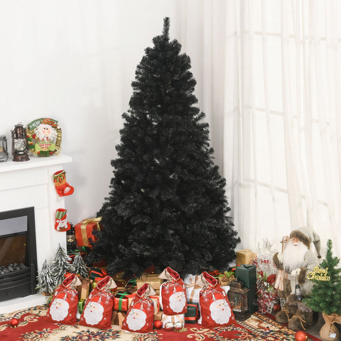 Homcom 7ft Artificial Christmas Tree With 1346 Branch Tips, Black 