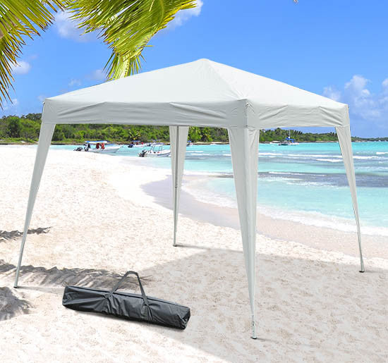 Outsunny 8' X 8' Pop Up Canopy With Inclined Legs, Outdoor Folding Tent, Portable Garden Party Gazeb