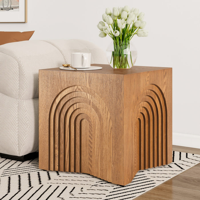 Grace Rustic End Table,Brown  