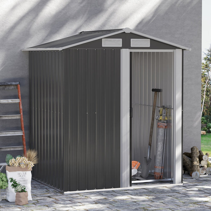 Outsunny 5ft X 4ft Garden Metal Storage Shed With Top Vents For Garden