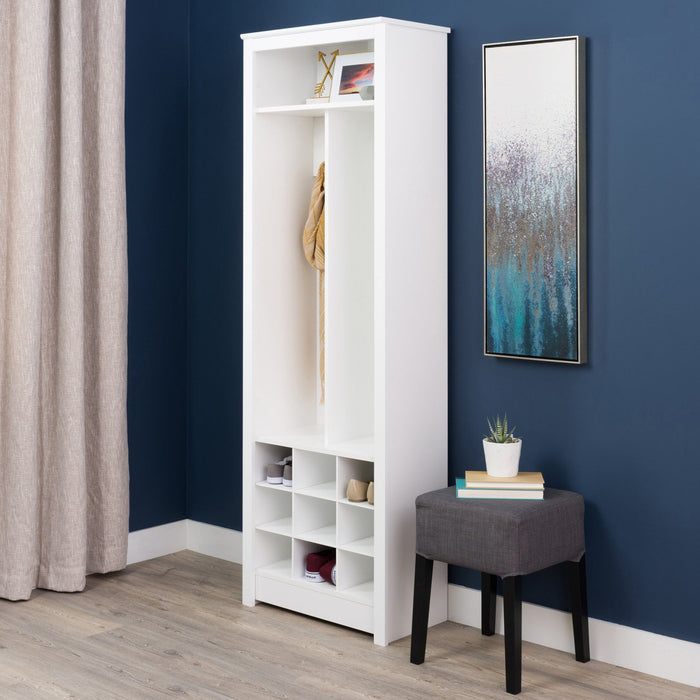 Space-saving Entryway Organizer with Shoe Storage - White
