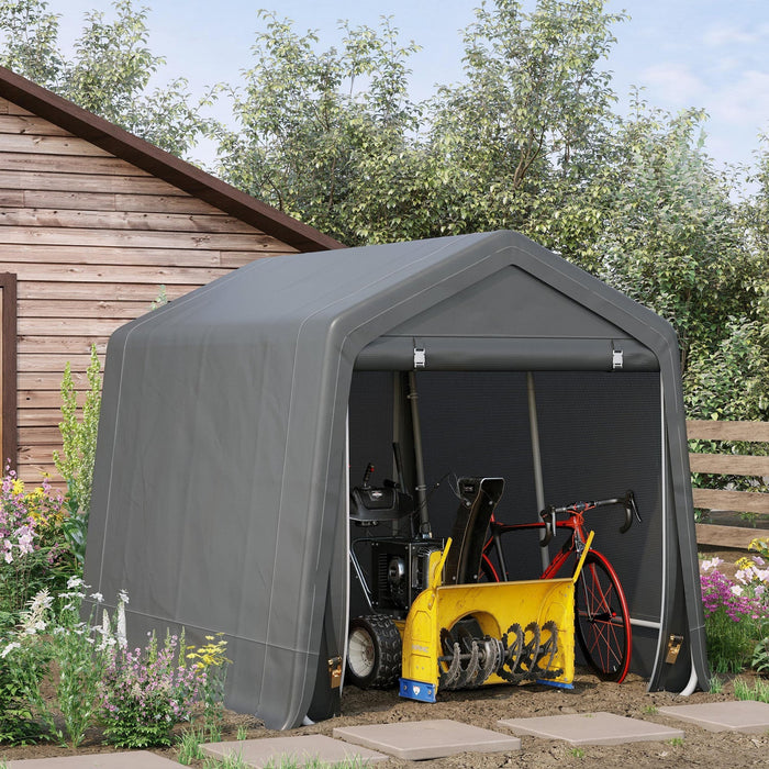 Outsunny 9.2' X 7.9' Garden Storage Tent, Heavy Duty Bike Shed, Patio Storage Shelter W/ Metal Frame