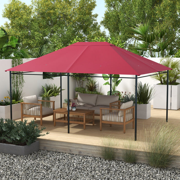 Outsunny 10' X 13' Gazebo Canopy Replacement, Outdoor Gazebo Cover Top Roof Replacement With Vents A