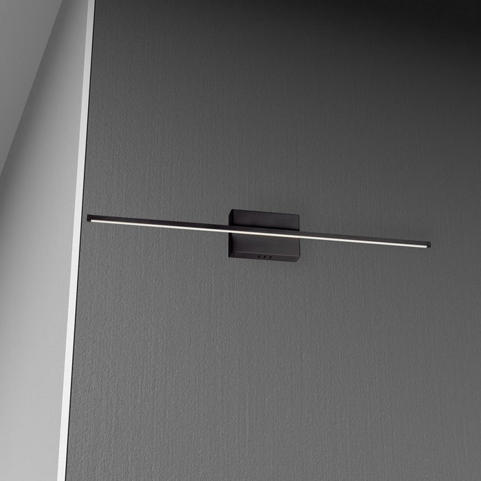 Dainolite Array LED Wall Sconce Horizontal 30w Matte Black White Acrylic Diffuser Lamp