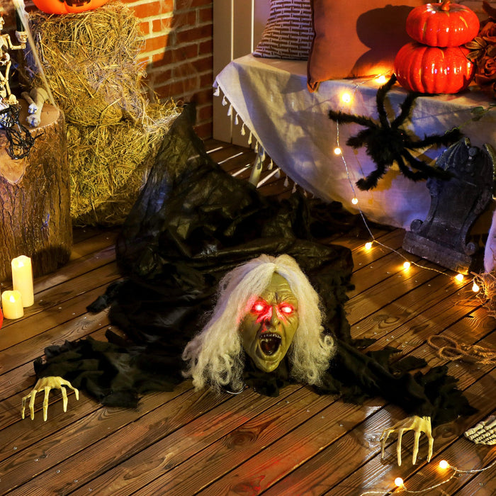 Outsunny 72" Halloween Animated Crawling Zombie, Indoor Outdoor Party Props