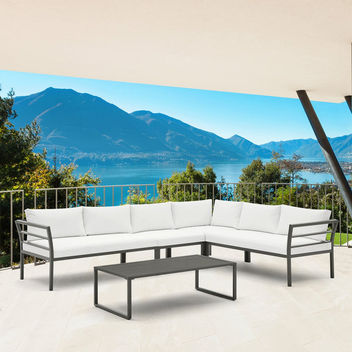 Sunnyside Modern 5-Piece Conversation Set in White 