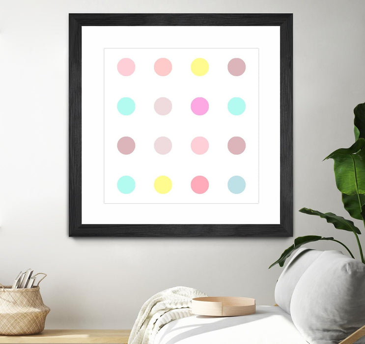 \"Pink Iv\" Matted and Framed Black 36x36 Wall Art