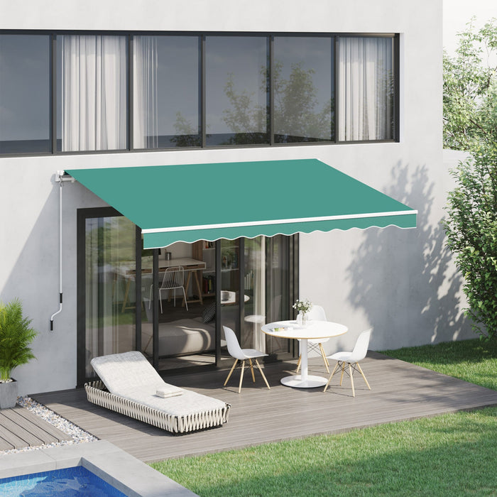 Outsunny 13' X 8' Manual Retractable Patio Awning Sun Shade Outdoor Deck Window Door Canopy Shelter 