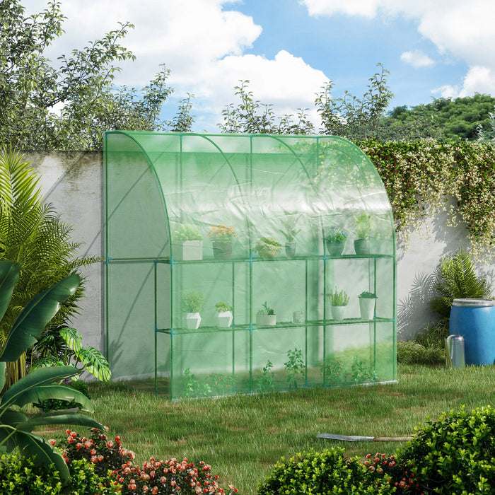 Outsunny 7' X 4' X 7' Outdoor Lean-to Walk-in Garden Greenhouse With Roll-up Door Hot House For Plan