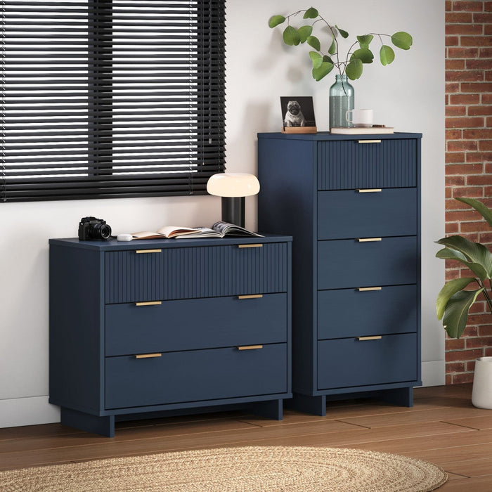 Granville Modern 2-Piece Dresser Set in Midnight Blue 