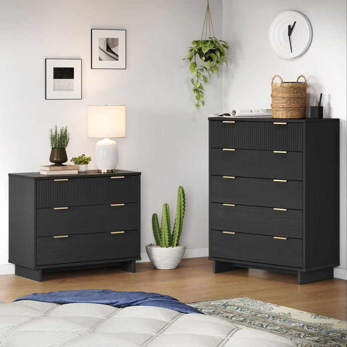 Granville Modern 2-Piece Dresser Set in Charcoal Gray 