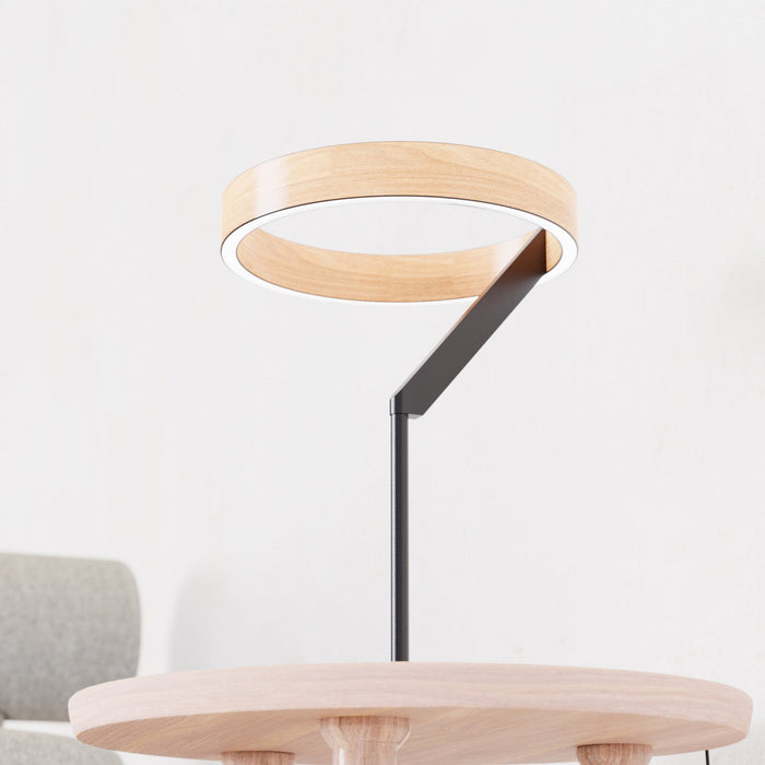 18\" Matte Black Angled Design LED Table Lamp 