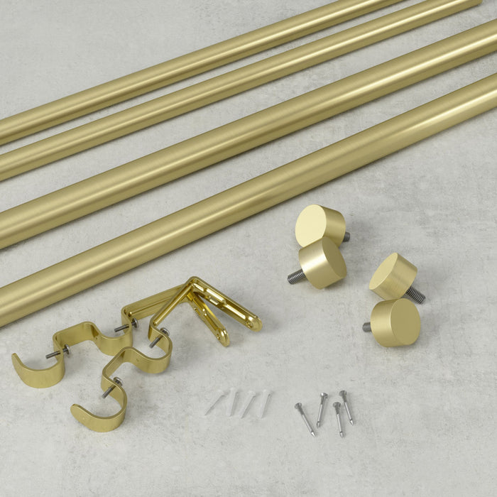 Umbra Cappa Brass Expandable Double 1\" Curtain Rod - 36\"-66\" 