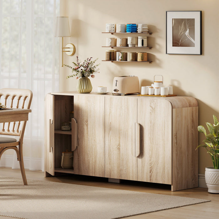 HOMCOM Sideboard Cabinet, 62" Modern Buffet Cabinet with Soft-Close Doors