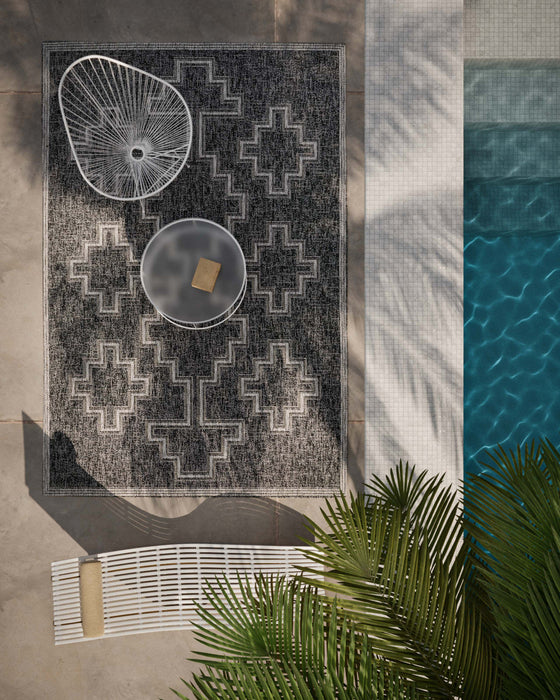 Esina Transitional 8'0\" x 10'0\" Area Rug in Black Indoor Area  Rug 