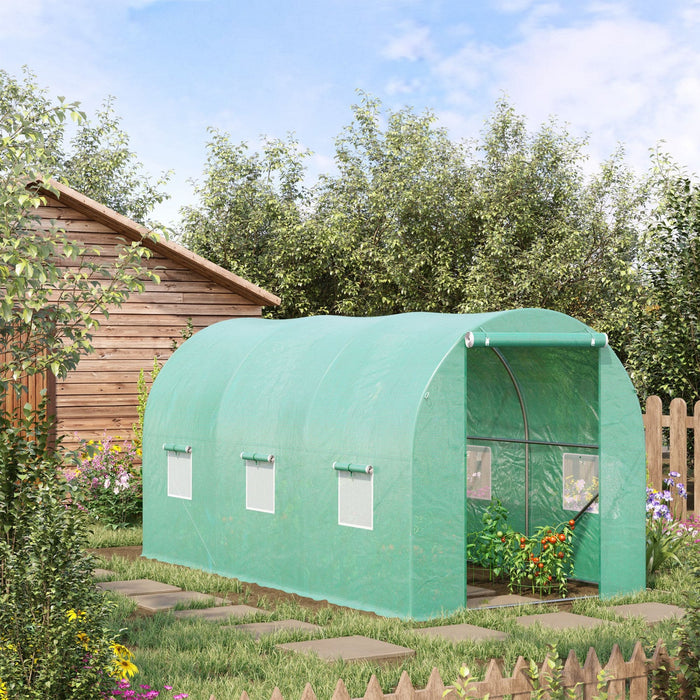 Outsunny 13' X 6' X 6' Outdoor Walk-in Tunnel Greenhouse Portable Plant Gardening Warm House With Pe