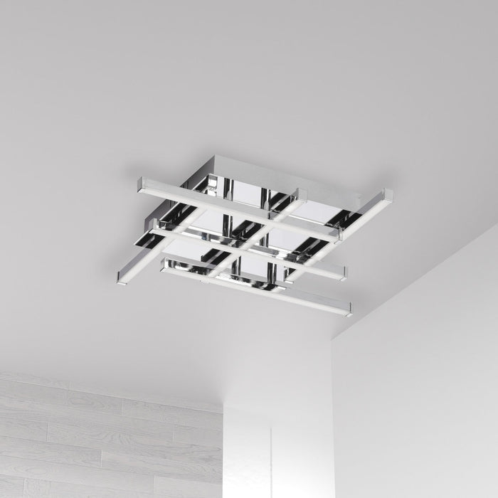 Dainolite Summit LED Flush Mount 18w Polished Chrome White Acrylic Diffuser Lamp