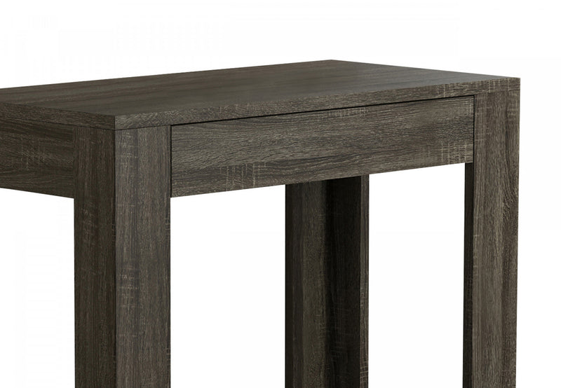 24” Classic Narrow Accent Table With Hidden Storage & Lower Shelf - Dark Grey 