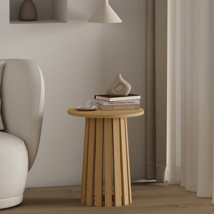 Layla Scandinavian Modern End Table in Light Oak 