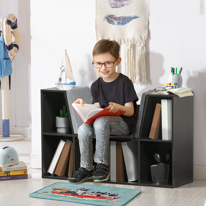 Homcom Kids Bookcase Toy Chest Kids Cabinet Storage Organizer Children Display Shelf For Toys Clothe