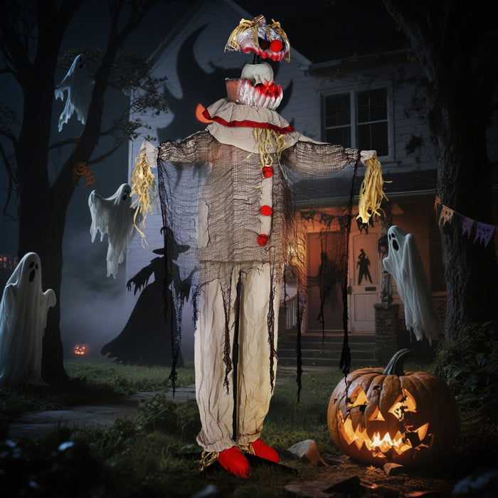 Outsunny 68" Life Size Halloween Animated Pumpkin Clown, Indoor Party Props