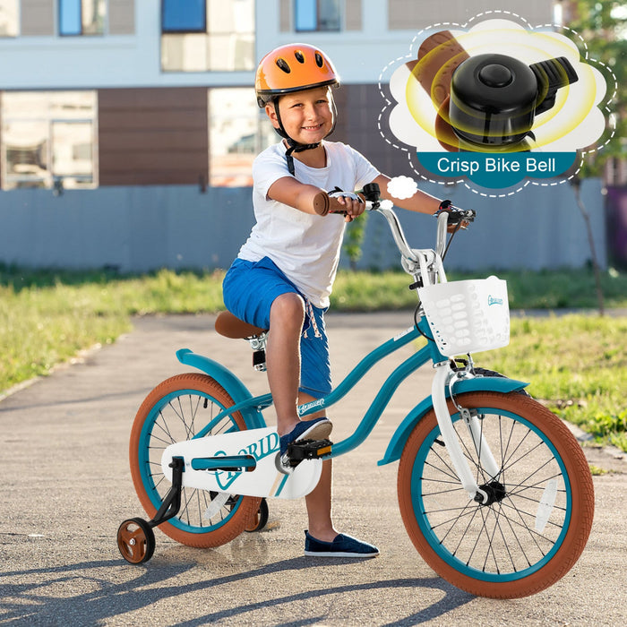 Costway 18" Kids Bike Toddler Bicycle With Training Wheel Kickstand For 4-8 Years Old Girl