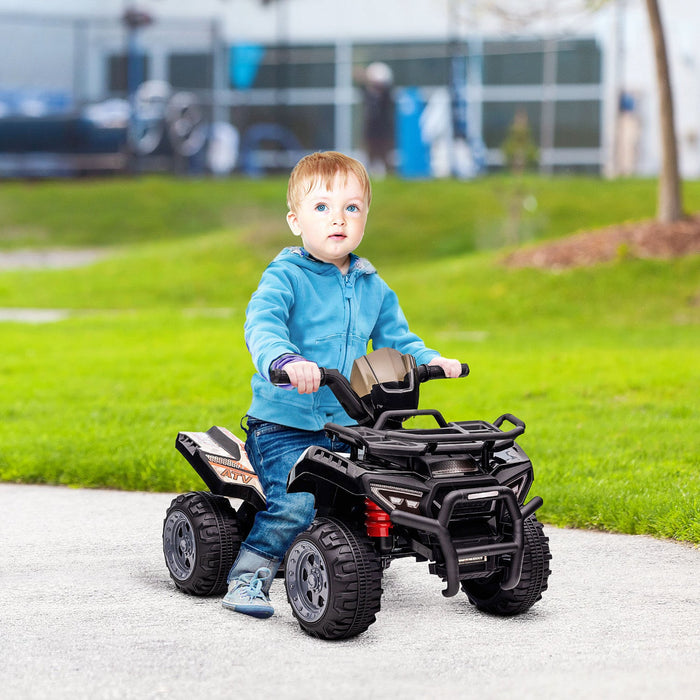 Aosom Kids Powered Ride-On Atv Quad Bike Four Wheeler Car With Music, 6v Battery Powered Motorcycle 