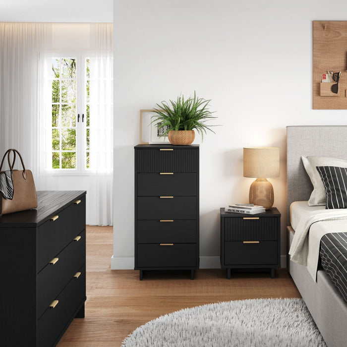 Granville Modern 3-Piece Dresser Set in Black 