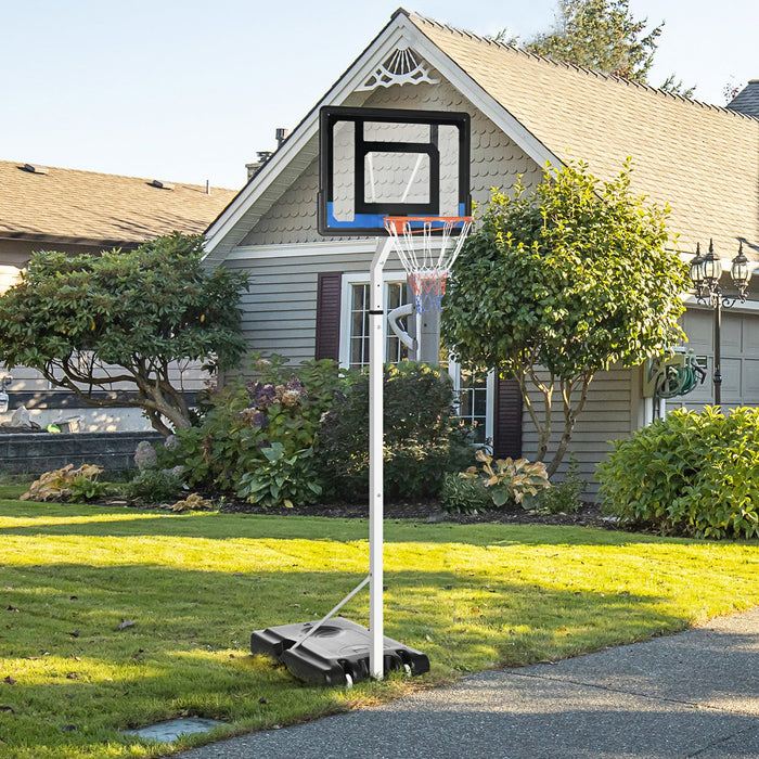 Soozier Height Adjustable Basketball Hoop And Stand W/ Pvc Backboard White