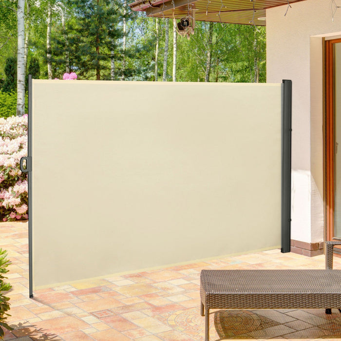 Outsunny 118\" X 79\" Retractable Side Awning Patio Outdoor Folding Privacy Screen With Resistance To 