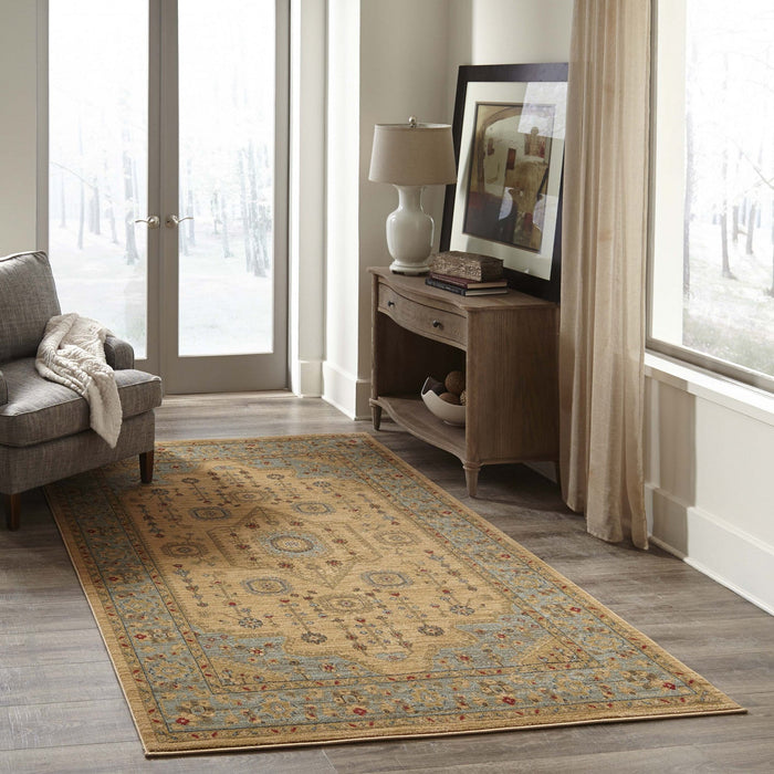 Lynda Traditional 7'10\" x 9'10\" Area Rug in Ivory Indoor Area Rug 