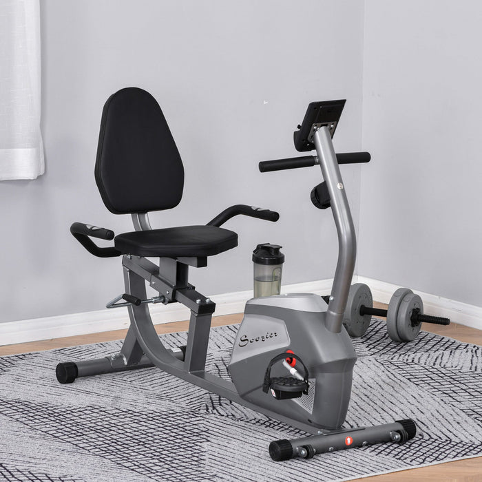 Soozier Recumbent Exercise Bike Indoor Magnetic Fitness Training Bike Stationary Workout Cycling Bik