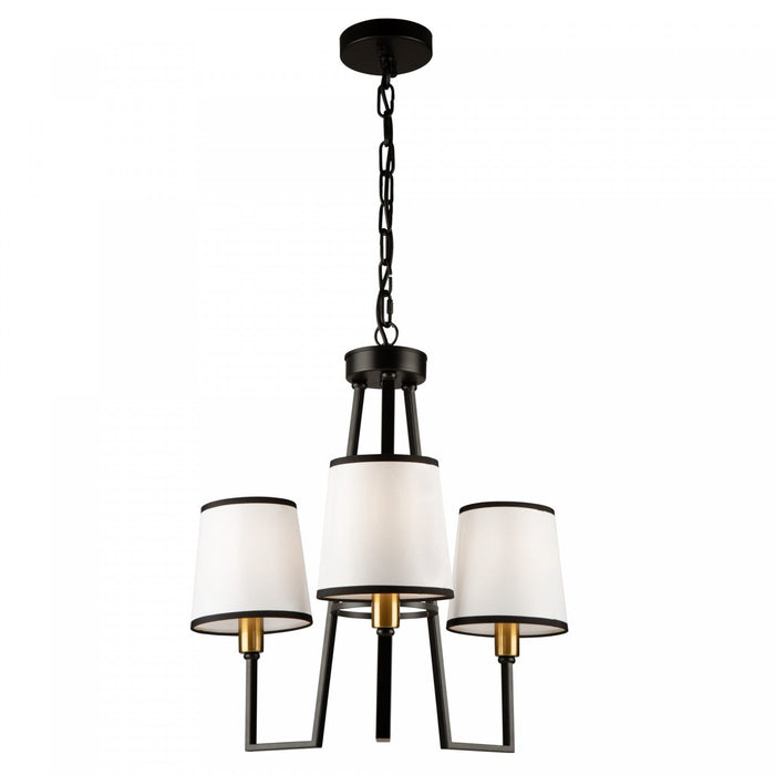Coco 3-Light Black and Gold Chandelier 