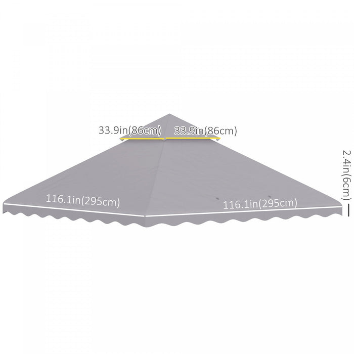 Outsunny 10' X 10' Gazebo Replacement Canopy Cover, 2-tier Gazebo Roof Replacement (top Only), Light