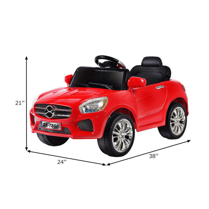 Costway 6v Kids Ride On Car Rc Remote Control Battery Powered W/ Led Lights Mp3 Red