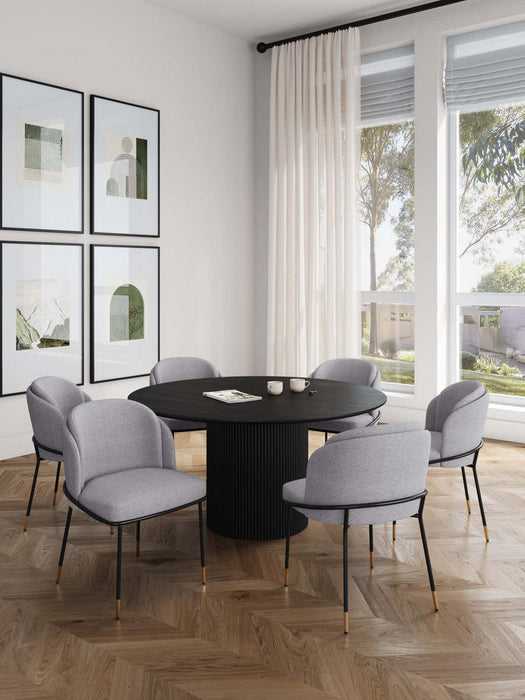 Flor and Hathaway Modern Industry Chic 7-Piece Dining Set in Gray and Black 