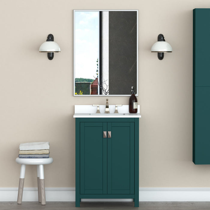 Border Silver 32\" Mirror