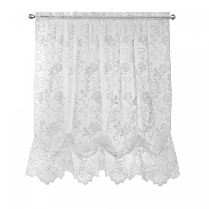 Habitat Limoges White Sheer Rod Pocket Balloon Curtain - 55 x 63