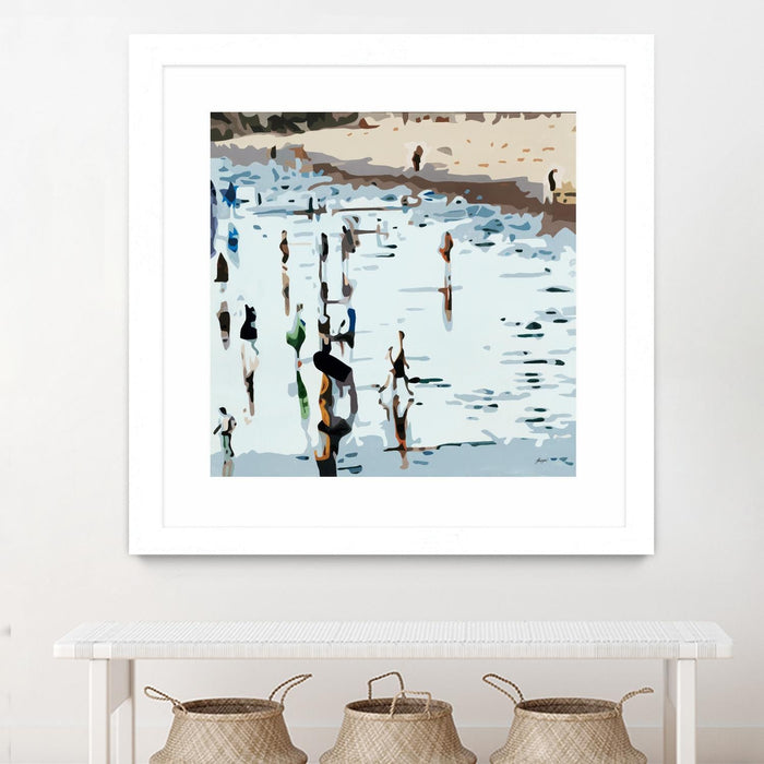 \"Self Reflection\" Matted and Framed White 30x30 Wall Art