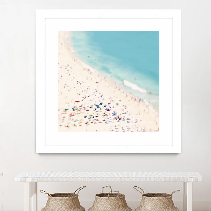 \"Beach Love\" Matted and Framed White 30x30 Wall Art