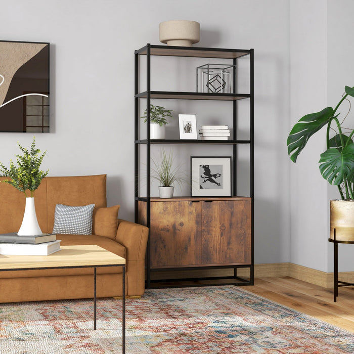 HOMCOM Storage Cabinet with 3 Open Shelves Cupboard for Livingroom Bedroom